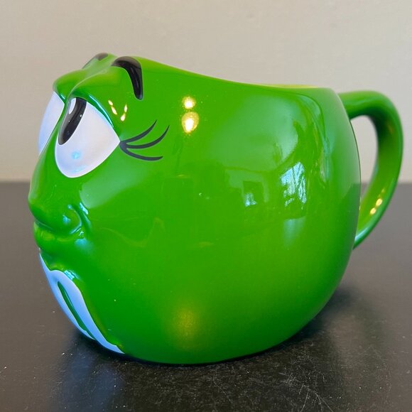 Vintage 1997 Mars M&M's .Green Anthropomorphic Spokescandy Character 3-D Mug - Picture 3 of 11
